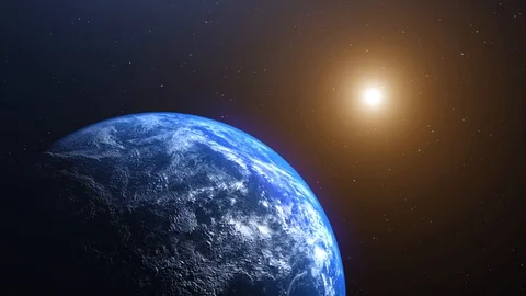 3 Different High Quality 4K World animation with rotating horizon, perspective.  Stock Footage 115277626