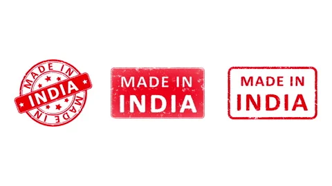 3 different Made In INDIA rubber stamp animated video over white background. Stock Footage 246882935
