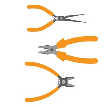 3 different pliers set. Stock Illustration