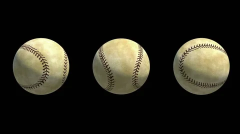 3 Different rotations of Baseball Balls Stock Footage 42909201