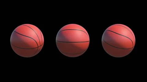 3 Different rotations of Basketball Balls Stock Footage 42909134
