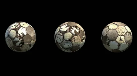 3 Different rotations of Dirty Soccer Balls Stock-Footage 42946944