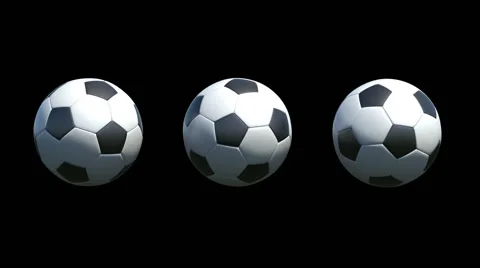 3 Different rotations of Soccer Balls. Stock Footage 42909092