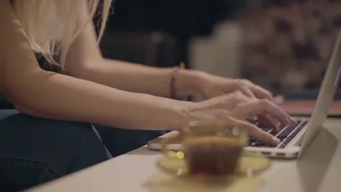 3 different shots of a woman using laptop, 4K Stock Footage 69157367