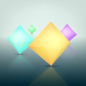 3 dimension of polygon vector. Stock Illustration