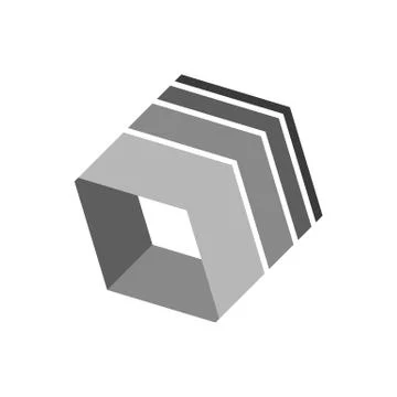 3 Dimensional Box Shape Abstract Symbol Stock Illustration