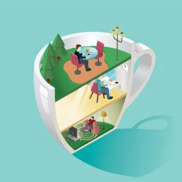 3 dimensional cup 스톡 일러스트