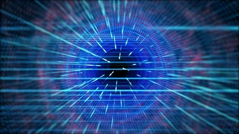 3-dimensional illustration of the future display, blue tunnel animation, Stock Footage 106783013