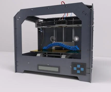 3 Dimensional  Printer Stock Illustration