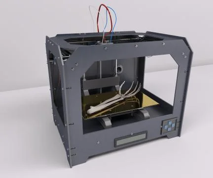 3 Dimensional  Printer Stock Illustration