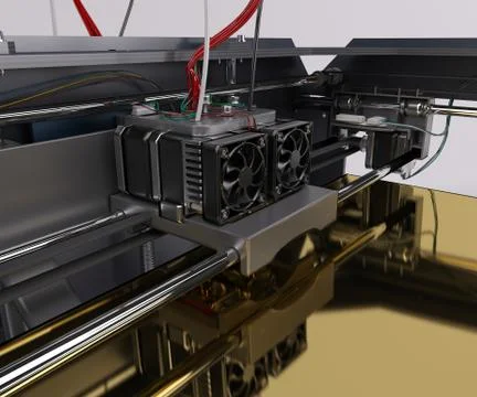 3 Dimensional  Printer Stock Illustration