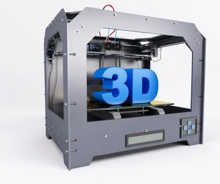 3 Dimensional  Printer Stock Illustration