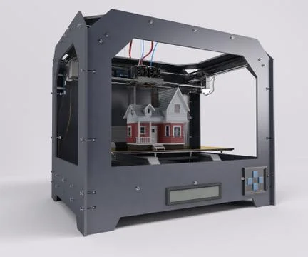 3 Dimensional  Printer 스톡 일러스트