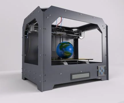3 Dimensional  Printer Stock Illustration