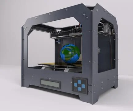 3 Dimensional  Printer Stock Illustration