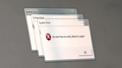 3 error messages pop up on screen Stock Footage 24706601