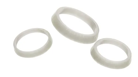3 floating onion rings isolated on white Stock Footage 339340706