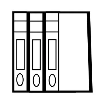 3 folders black and white design Stock Illustration