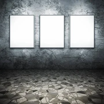 3 frames An image of a nice floor with 3 frames for your content Copyright... Foto stock