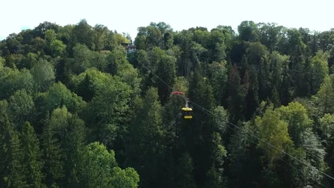 3 funiculeur sigulda river bridge wood Video stock 219722645