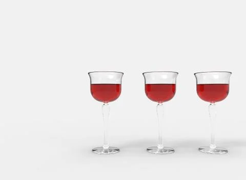 3 Glasses Of Wine Stock Illustration