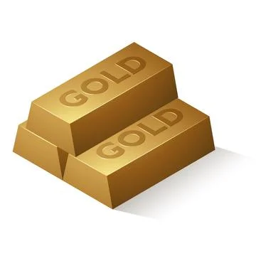3 Gold Bars with Darker Embossed Text Illustrazione stock