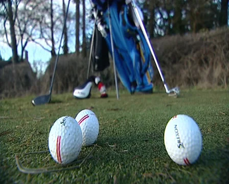 3 golf balls Stock Footage 32547893