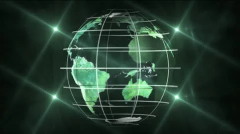 3 Green Globes Stock Footage 10990417