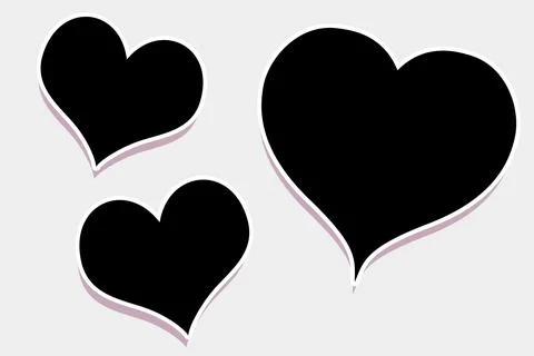 3 Heart Shape Photo Frames Stock Illustration