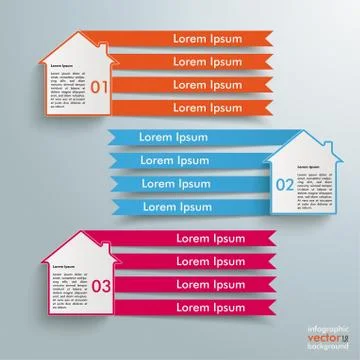 3 homes 4 banners 스톡 일러스트