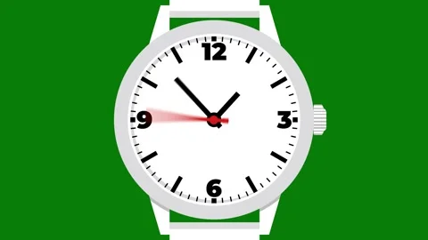 3 Hours Fast motion hand clock watch animation and green background design. Stock Footage 333877852