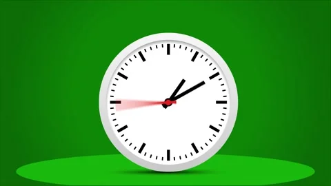 3 Hours Fast motion hand clock watch animation and green background design. Stock Footage 333877854