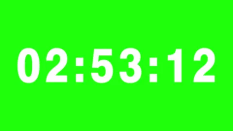 3 Hours Green Screen Countdown Clock Three Hour Minimalist Timer Overlay Stock Footage 336249958