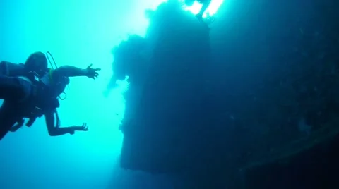 3 inch shells on ship wreck Stock Footage 40731748