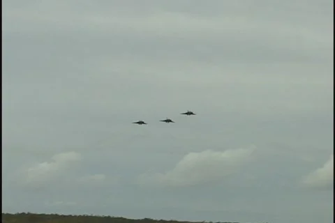3 jets fly past Stock Footage 288699