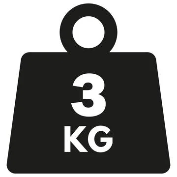 3 kilogram icon isolated on white background . 3 kilogram weight icon .Vector Stock Illustration