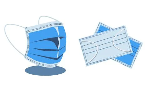 3 layer face mask isolated vector illustration Illustrazione stock