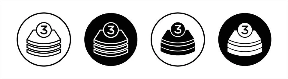 3 Layer flat line icon set. 3 Layer Thin line illustration vector Stock Illustration