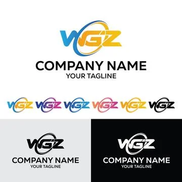 3 Letter WGZ Initial Logo Template Vector Illustration Design Stock Illustration