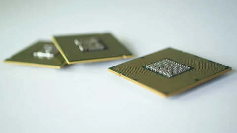 3 LGA processors focus shifting Stock Footage 142189980