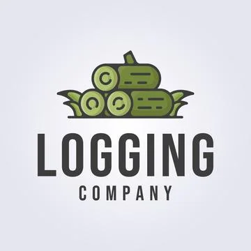 3 logs logo logging icon symbol vector illustration design, logs logo design Stock Illustration