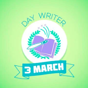 3 March  Day writer Stock Illustration