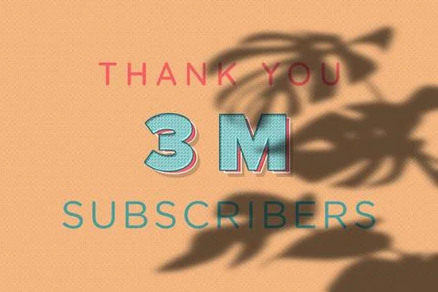 3 Million  subscribers celebration greeting banner with nique Design Stock Illustration