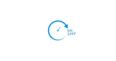 3 minute left countdown timer lock with moving arrows animation. Clock countdown Vídeos de archivo 332420008