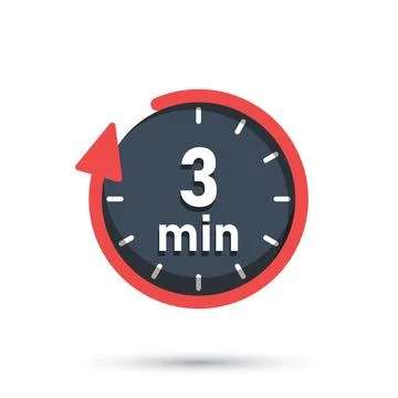 3 minute on stopwatch icon in flat style. Clock face timer vector illustrat.. 스톡 일러스트
