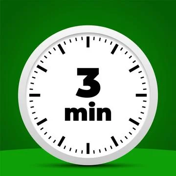 3 minute time clock countdown number icon design Stock Illustration