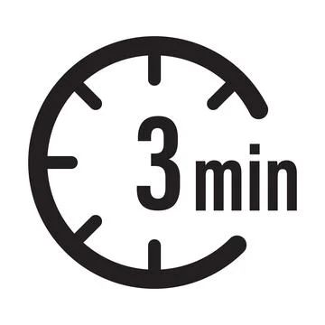 3 minute timer countdown icon vector for graphic design, logo, website, socia 스톡 일러스트