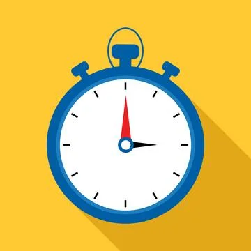 3 Minutes Analog Clock Icon white background . Stock Illustration
