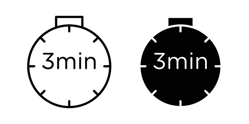 3 minutes icon vector design illustrations Stockillustratie