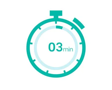 3 minutes timer icon, 3 min digital timer. Clock and watch, timer, countdown Stock Illustration